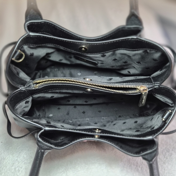 Kate Spade Dumpling LRG Satchel BLK Pebbled Leather Crossbody Bag K8134 W/patch - Picture 2 of 11